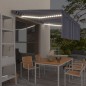 vidaXL Tenda Automatica Parasole LED Sensore Vento 4,5x3 m Blu Bianco vidaXL Tenda Automatica Parasole LED Sensore Vento 4,5x3 m Blu Bianco