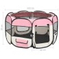 vidaXL Box per Cani Pieghevole con Borsa Trasporto Rosa 110x110x58 cm