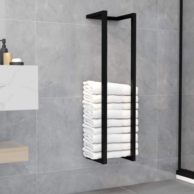 vidaXL Portasciugamani da Terra Nero 25x20x95 cm Ferro vidaXL Portasciugamani da Terra Nero 25x20x95 cm Ferro