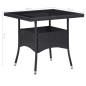 vidaXL Set Mobili da Pranzo per Giardino 5 pz Nero Polyrattan e Acacia