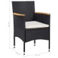 vidaXL Set Mobili da Pranzo per Giardino 5 pz Nero Polyrattan e Acacia