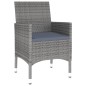 vidaXL Set da Pranzo Giardino 5 pz Polyrattan e Vetro Temperato Grigio vidaXL Set da Pranzo Giardino 5 pz Polyrattan e Vetro Temperato Grigio