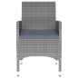 vidaXL Set da Pranzo Giardino 5 pz Polyrattan e Vetro Temperato Grigio vidaXL Set da Pranzo Giardino 5 pz Polyrattan e Vetro Temperato Grigio