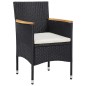 vidaXL Set Mobili da Pranzo per Giardino 5 pz Nero Polyrattan e Acacia vidaXL Set Mobili da Pranzo per Giardino 5 pz Nero Polyrattan e Acacia