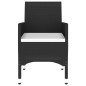 vidaXL Set da Pranzo Giardino 5 pz Polyrattan e Vetro Temperato Nero