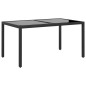 vidaXL Set da Pranzo Giardino 5 pz Polyrattan e Vetro Temperato Nero