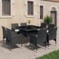 vidaXL Set Mobili da Pranzo per Giardino 9 pz Polyrattan e Vetro Nero vidaXL Set Mobili da Pranzo per Giardino 9 pz Polyrattan e Vetro Nero