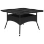 vidaXL Set Mobili da Pranzo per Giardino 9 pz Polyrattan e Vetro Nero vidaXL Set Mobili da Pranzo per Giardino 9 pz Polyrattan e Vetro Nero