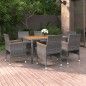 vidaXL Set Mobili da Pranzo per Giardino 7 pz in Polyrattan Grigio vidaXL Set Mobili da Pranzo per Giardino 7 pz in Polyrattan Grigio