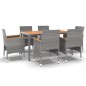 vidaXL Set Mobili da Pranzo per Giardino 7 pz in Polyrattan Grigio vidaXL Set Mobili da Pranzo per Giardino 7 pz in Polyrattan Grigio