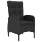 vidaXL Set Mobili da Pranzo per Giardino 3 pz Polyrattan e Vetro Nero vidaXL Set Mobili da Pranzo per Giardino 3 pz Polyrattan e Vetro Nero