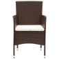 vidaXL Set da Pranzo per Giardino 3pz in Polyrattan Marrone vidaXL Set da Pranzo per Giardino 3pz in Polyrattan Marrone