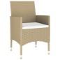 vidaXL Set da Pranzo Giardino 7 pz Polyrattan e Vetro Temperato Beige vidaXL Set da Pranzo Giardino 7 pz Polyrattan e Vetro Temperato Beige