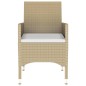 vidaXL Set da Pranzo Giardino 7 pz Polyrattan e Vetro Temperato Beige vidaXL Set da Pranzo Giardino 7 pz Polyrattan e Vetro Temperato Beige