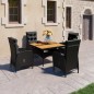 vidaXL Set Mobili da Pranzo per Giardino 5 pz Polyrattan e Acacia Nero vidaXL Set Mobili da Pranzo per Giardino 5 pz Polyrattan e Acacia Nero