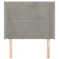 Testiera ad Orecchio Grigio Chiaro 103x16x118/128 cm in Velluto