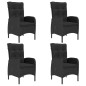 vidaXL Set Mobili da Pranzo per Giardino 5 pz Polyrattan e Acacia Nero vidaXL Set Mobili da Pranzo per Giardino 5 pz Polyrattan e Acacia Nero