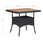 vidaXL Set Mobili da Pranzo per Giardino 5 pz Polyrattan e Acacia Nero vidaXL Set Mobili da Pranzo per Giardino 5 pz Polyrattan e Acacia Nero