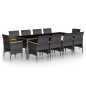 vidaXL Set da Pranzo per Giardino 11 pz in Polyrattan Grigio vidaXL Set da Pranzo per Giardino 11 pz in Polyrattan Grigio