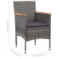 vidaXL Set da Pranzo per Giardino 11 pz in Polyrattan Grigio vidaXL Set da Pranzo per Giardino 11 pz in Polyrattan Grigio