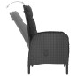 vidaXL Set Mobili da Pranzo per Giardino 5 pz Polyrattan e Vetro Nero