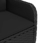 vidaXL Set Mobili da Pranzo per Giardino 5 pz Polyrattan e Vetro Nero