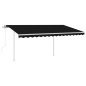 Tenda Automatica con Sensore Vento e LED 4,5x3 m Antracite Tenda Automatica con Sensore Vento e LED 4,5x3 m Antracite
