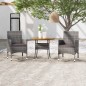 vidaXL Set da Pranzo per Giardino 3 pz in Polyrattan Grigio vidaXL Set da Pranzo per Giardino 3 pz in Polyrattan Grigio