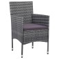 vidaXL Set da Pranzo per Giardino 3 pz in Polyrattan Grigio vidaXL Set da Pranzo per Giardino 3 pz in Polyrattan Grigio