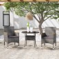 vidaXL Set da Pranzo per Giardino 3 pz in Polyrattan Grigio vidaXL Set da Pranzo per Giardino 3 pz in Polyrattan Grigio
