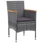 vidaXL Set da Pranzo per Giardino 3 pz in Polyrattan Grigio vidaXL Set da Pranzo per Giardino 3 pz in Polyrattan Grigio