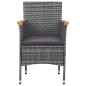 vidaXL Set da Pranzo per Giardino 3 pz in Polyrattan Grigio vidaXL Set da Pranzo per Giardino 3 pz in Polyrattan Grigio