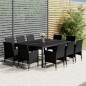 vidaXL Set da Pranzo per Giardino 11 pz in Polyrattan Nero vidaXL Set da Pranzo per Giardino 11 pz in Polyrattan Nero