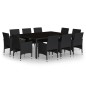 vidaXL Set da Pranzo per Giardino 11 pz in Polyrattan Nero vidaXL Set da Pranzo per Giardino 11 pz in Polyrattan Nero