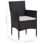 vidaXL Set da Pranzo per Giardino 11 pz in Polyrattan Nero vidaXL Set da Pranzo per Giardino 11 pz in Polyrattan Nero