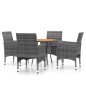 vidaXL Set da Pranzo per Giardino 5 pz in Polyrattan Grigio vidaXL Set da Pranzo per Giardino 5 pz in Polyrattan Grigio