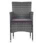 vidaXL Set da Pranzo per Giardino 5 pz in Polyrattan Grigio vidaXL Set da Pranzo per Giardino 5 pz in Polyrattan Grigio