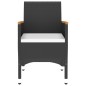 vidaXL Set Mobili Pranzo Giardino 7 pz Polyrattan Vetro Temperato Nero vidaXL Set Mobili Pranzo Giardino 7 pz Polyrattan Vetro Temperato Nero