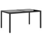vidaXL Set Mobili Pranzo Giardino 7 pz Polyrattan Vetro Temperato Nero vidaXL Set Mobili Pranzo Giardino 7 pz Polyrattan Vetro Temperato Nero
