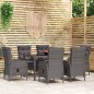vidaXL Set Mobili da Pranzo per Giardino 7 pz in Polyrattan Grigio vidaXL Set Mobili da Pranzo per Giardino 7 pz in Polyrattan Grigio