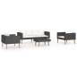 vidaXL Set Divani da Giardino 4 pz con Cuscini in Polyrattan Nero vidaXL Set Divani da Giardino 4 pz con Cuscini in Polyrattan Nero