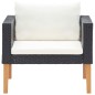 vidaXL Set Divani da Giardino 4 pz con Cuscini in Polyrattan Nero vidaXL Set Divani da Giardino 4 pz con Cuscini in Polyrattan Nero