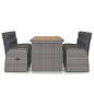 vidaXL Set da Pranzo da Giardino 7 pz con Cuscini in Polyrattan Grigio vidaXL Set da Pranzo da Giardino 7 pz con Cuscini in Polyrattan Grigio