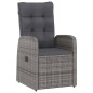 vidaXL Set da Pranzo da Giardino 7 pz con Cuscini in Polyrattan Grigio vidaXL Set da Pranzo da Giardino 7 pz con Cuscini in Polyrattan Grigio