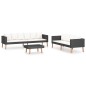 vidaXL Set Divani da Giardino 3 pz con Cuscini in Polyrattan Nero vidaXL Set Divani da Giardino 3 pz con Cuscini in Polyrattan Nero