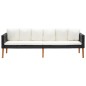 vidaXL Set Divani da Giardino 3 pz con Cuscini in Polyrattan Nero vidaXL Set Divani da Giardino 3 pz con Cuscini in Polyrattan Nero