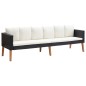 vidaXL Set Divani da Giardino 4 pz con Cuscini in Polyrattan Nero vidaXL Set Divani da Giardino 4 pz con Cuscini in Polyrattan Nero