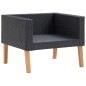 vidaXL Set Divani da Giardino 4 pz con Cuscini in Polyrattan Nero vidaXL Set Divani da Giardino 4 pz con Cuscini in Polyrattan Nero