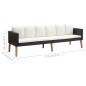 vidaXL Set Divani da Giardino 4 pz con Cuscini in Polyrattan Nero vidaXL Set Divani da Giardino 4 pz con Cuscini in Polyrattan Nero