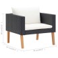 vidaXL Set Divani da Giardino 4 pz con Cuscini in Polyrattan Nero vidaXL Set Divani da Giardino 4 pz con Cuscini in Polyrattan Nero